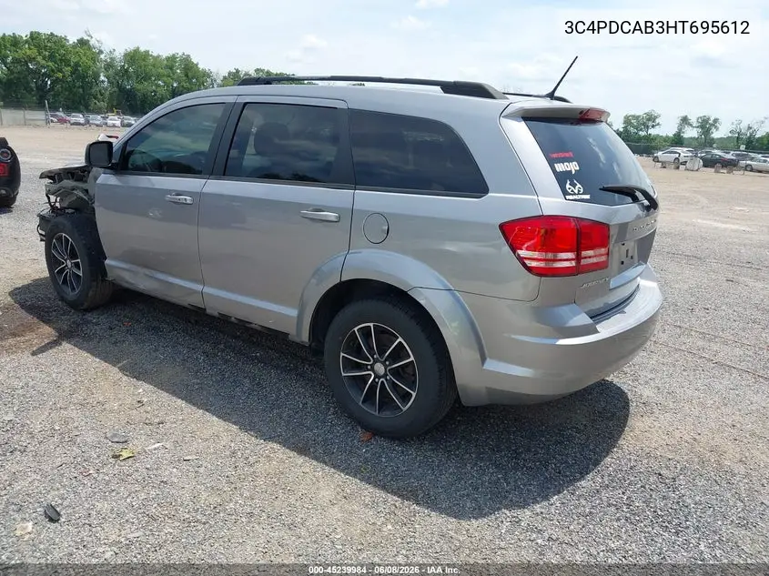 2017 Dodge Journey Se VIN: 3C4PDCAB3HT695612 Lot: 45239984
