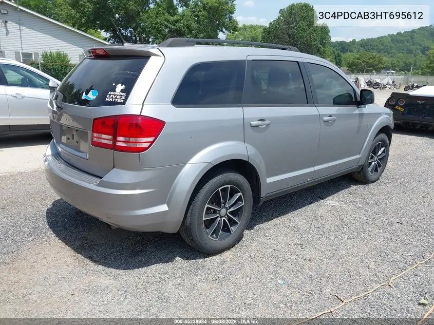 2017 Dodge Journey Se VIN: 3C4PDCAB3HT695612 Lot: 45239984