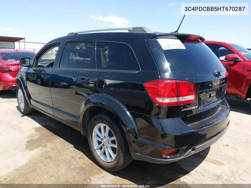 2017 Dodge Journey Sxt VIN: 3C4PDCBB5HT670287 Lot: 45329179