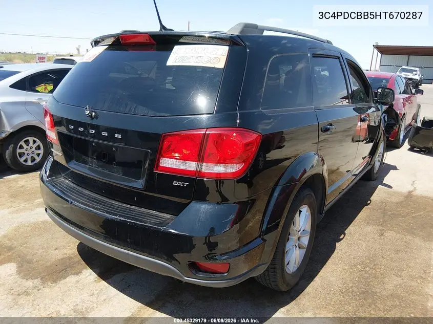 2017 Dodge Journey Sxt VIN: 3C4PDCBB5HT670287 Lot: 45329179