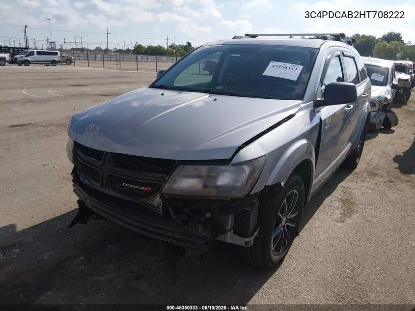 2017 Dodge Journey Se VIN: 3C4PDCAB2HT708222 Lot: 45350333