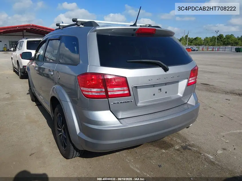 2017 Dodge Journey Se VIN: 3C4PDCAB2HT708222 Lot: 45350333