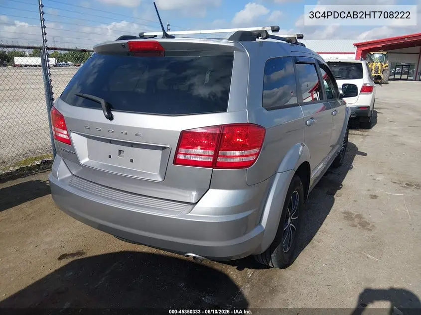 2017 Dodge Journey Se VIN: 3C4PDCAB2HT708222 Lot: 45350333