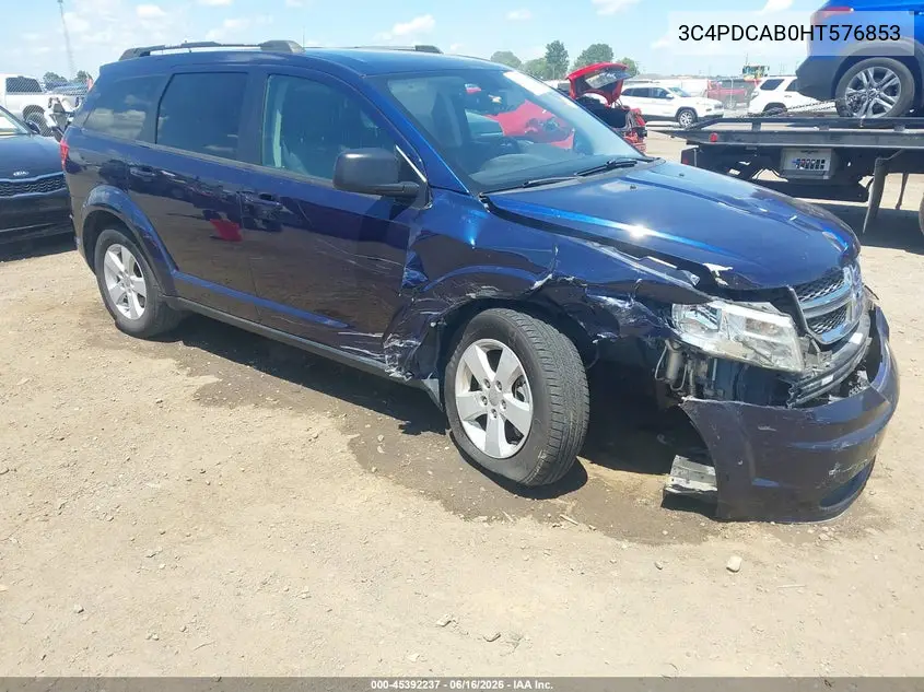 2017 Dodge Journey Se VIN: 3C4PDCAB0HT576853 Lot: 45392237