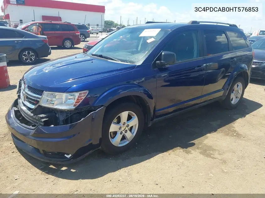 2017 Dodge Journey Se VIN: 3C4PDCAB0HT576853 Lot: 45392237