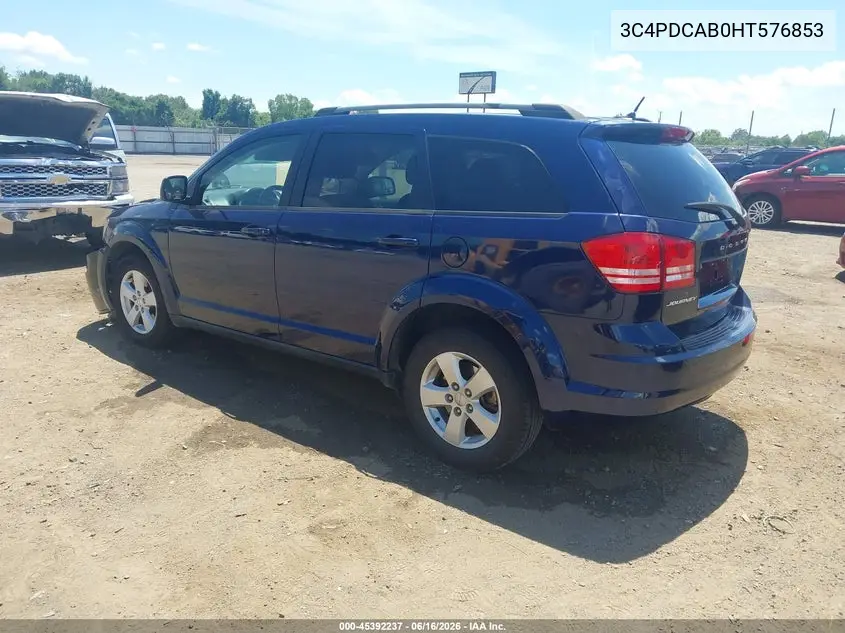 2017 Dodge Journey Se VIN: 3C4PDCAB0HT576853 Lot: 45392237
