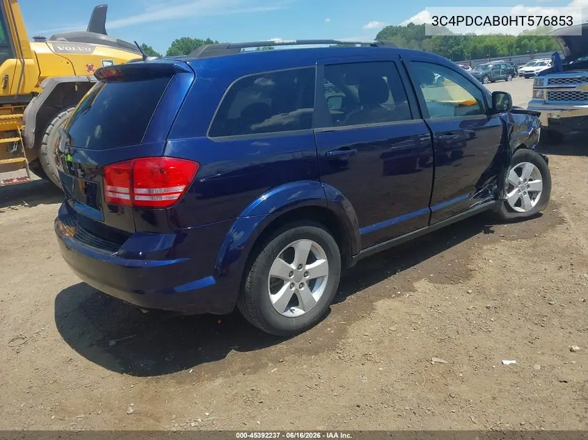 2017 Dodge Journey Se VIN: 3C4PDCAB0HT576853 Lot: 45392237