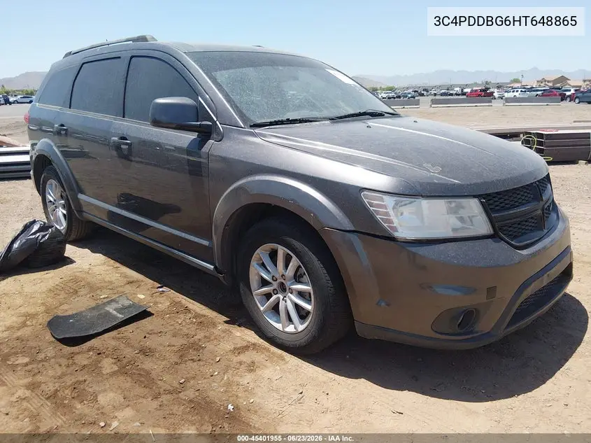 2017 Dodge Journey Sxt Awd VIN: 3C4PDDBG6HT648865 Lot: 45401955