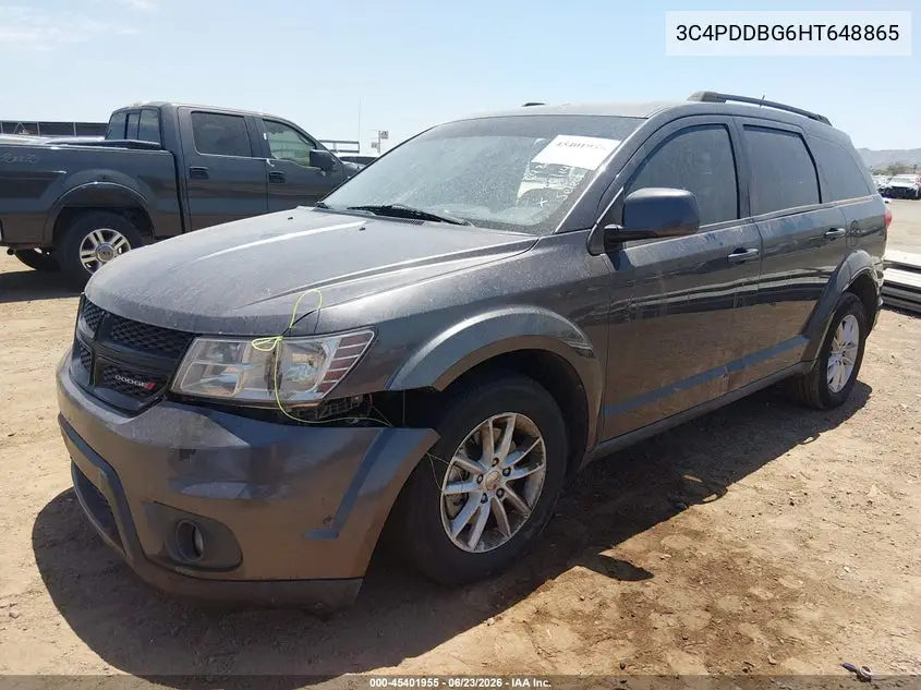 2017 Dodge Journey Sxt Awd VIN: 3C4PDDBG6HT648865 Lot: 45401955
