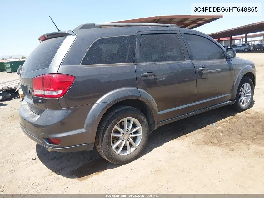 2017 Dodge Journey Sxt Awd VIN: 3C4PDDBG6HT648865 Lot: 45401955