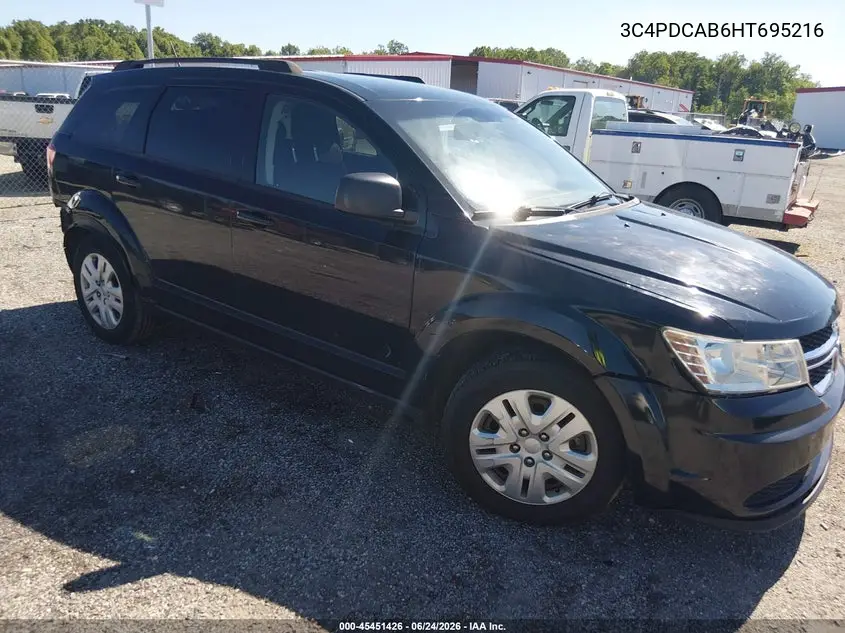2017 Dodge Journey Se VIN: 3C4PDCAB6HT695216 Lot: 45451426