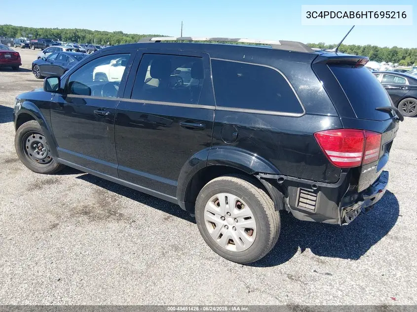 2017 Dodge Journey Se VIN: 3C4PDCAB6HT695216 Lot: 45451426