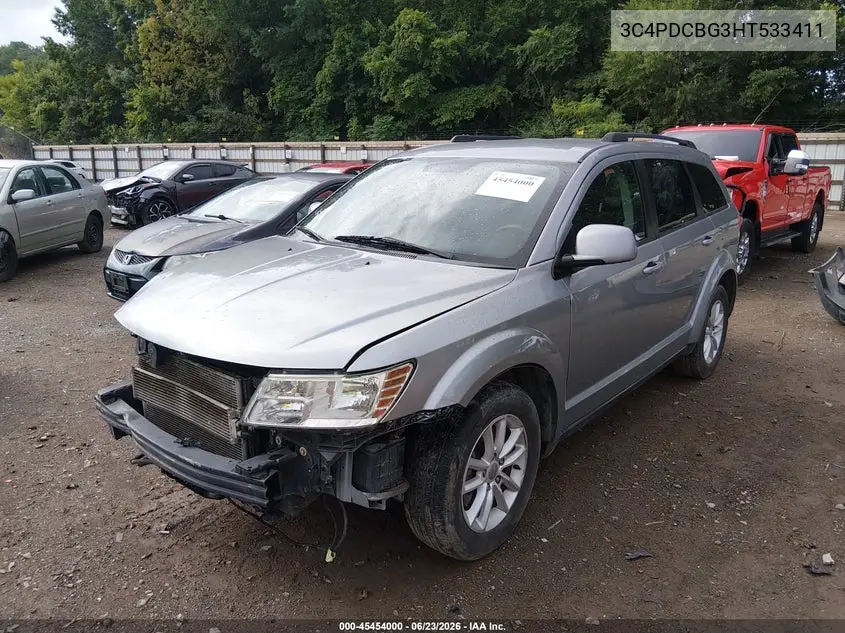 2017 Dodge Journey Sxt VIN: 3C4PDCBG3HT533411 Lot: 45454000