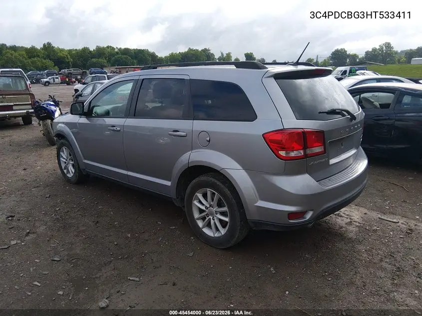 2017 Dodge Journey Sxt VIN: 3C4PDCBG3HT533411 Lot: 45454000
