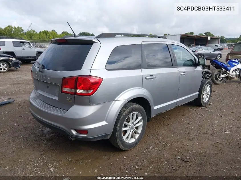 2017 Dodge Journey Sxt VIN: 3C4PDCBG3HT533411 Lot: 45454000