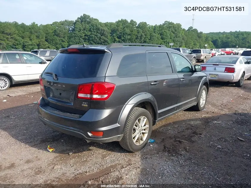 2017 Dodge Journey Sxt VIN: 3C4PDCBG7HT531581 Lot: 45557045