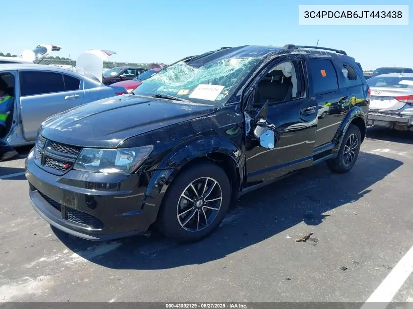 3C4PDCAB6JT443438 2018 Dodge Journey Se