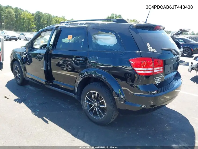 3C4PDCAB6JT443438 2018 Dodge Journey Se
