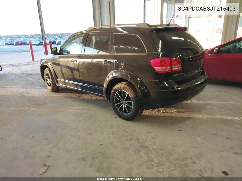 3C4PDCAB3JT216403 2018 Dodge Journey Se