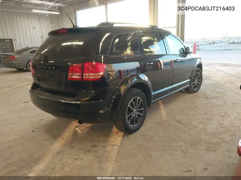 3C4PDCAB3JT216403 2018 Dodge Journey Se