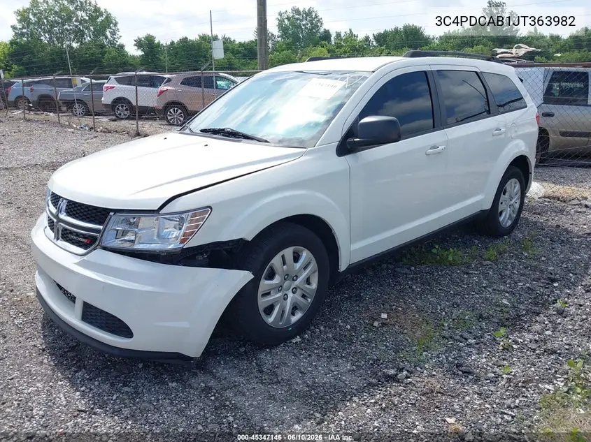 2018 Dodge Journey Se VIN: 3C4PDCAB1JT363982 Lot: 45347146