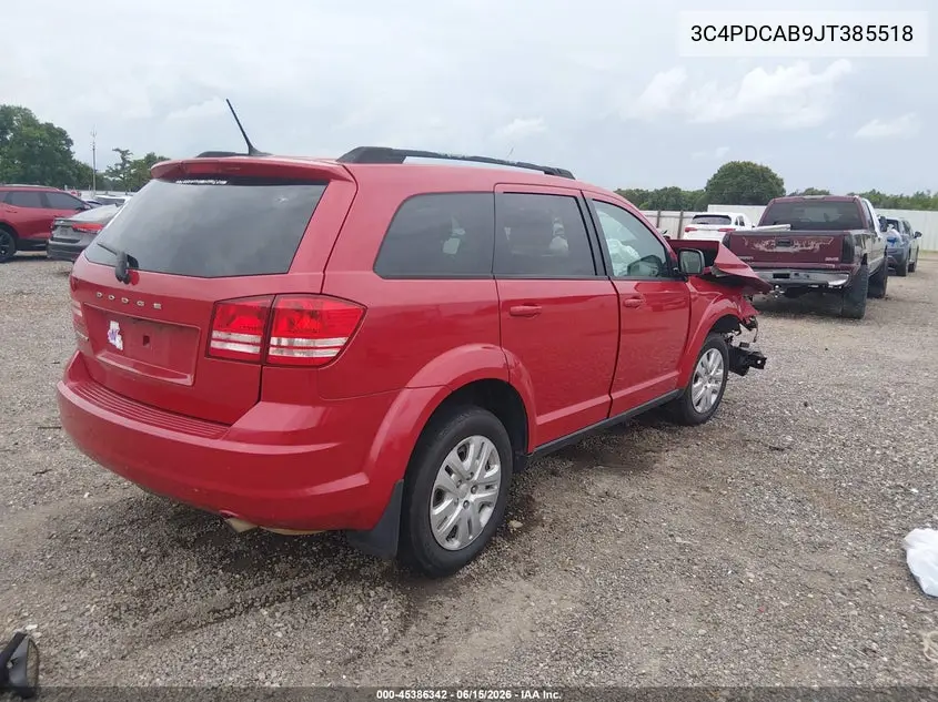 2018 Dodge Journey Se VIN: 3C4PDCAB9JT385518 Lot: 45386342