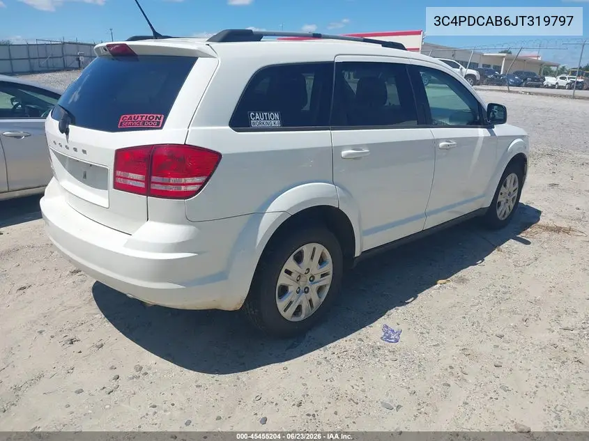 2018 Dodge Journey Se VIN: 3C4PDCAB6JT319797 Lot: 45455204