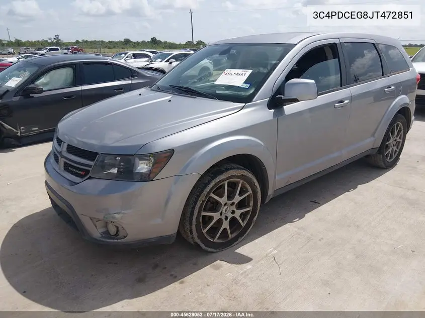 2018 Dodge Journey Gt VIN: 3C4PDCEG8JT472851 Lot: 45629053