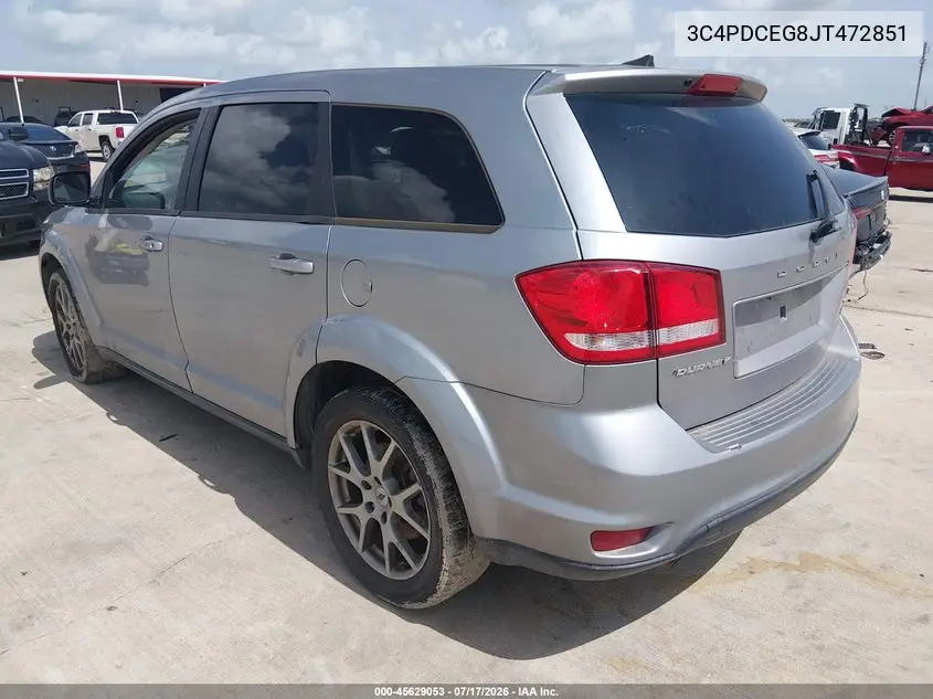 2018 Dodge Journey Gt VIN: 3C4PDCEG8JT472851 Lot: 45629053