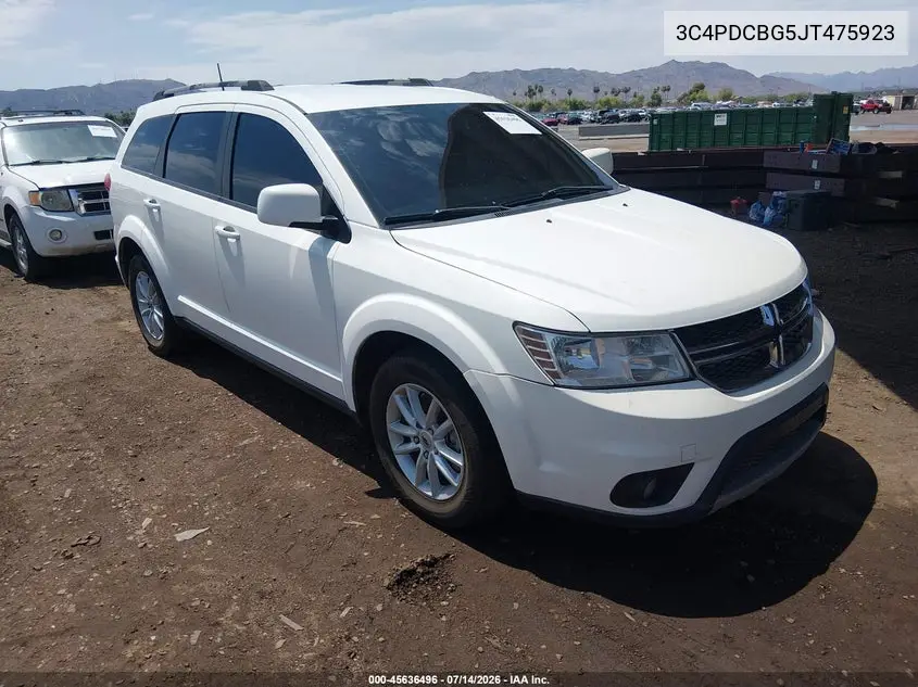2018 Dodge Journey Sxt VIN: 3C4PDCBG5JT475923 Lot: 45636496