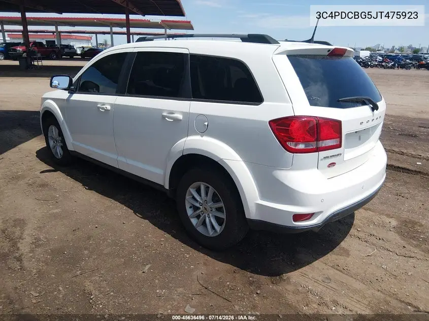 2018 Dodge Journey Sxt VIN: 3C4PDCBG5JT475923 Lot: 45636496