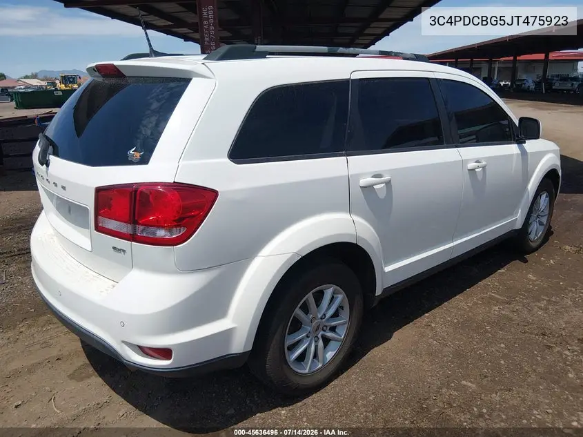 2018 Dodge Journey Sxt VIN: 3C4PDCBG5JT475923 Lot: 45636496