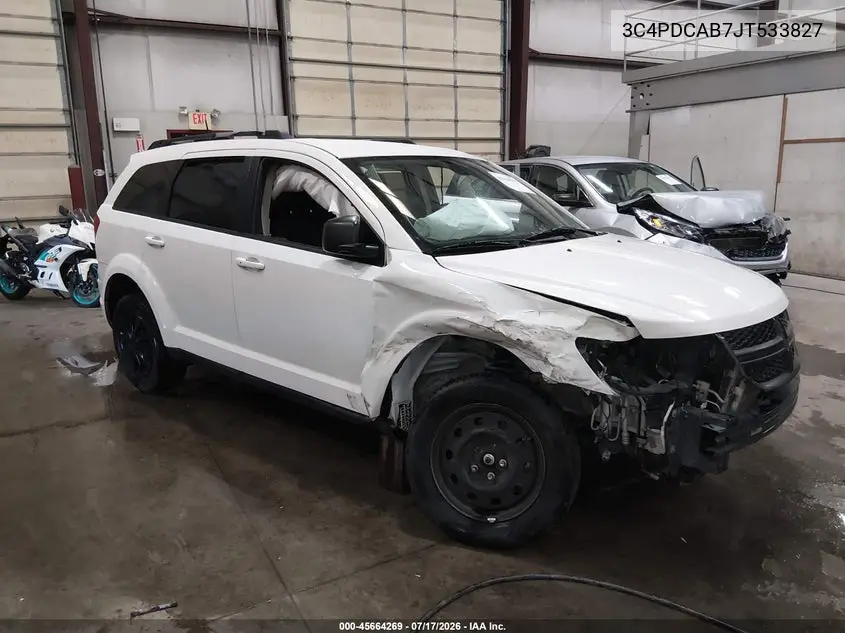 2018 Dodge Journey Se VIN: 3C4PDCAB7JT533827 Lot: 45664269