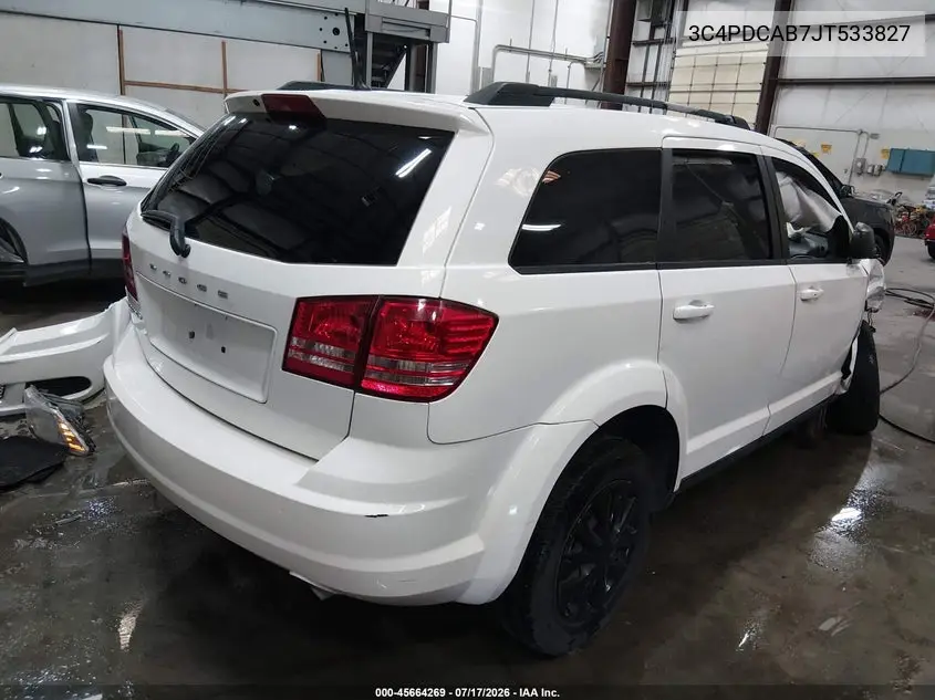 2018 Dodge Journey Se VIN: 3C4PDCAB7JT533827 Lot: 45664269