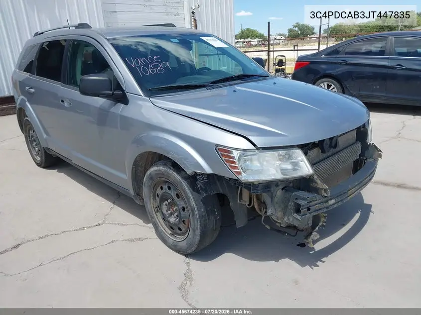 2018 Dodge Journey Se VIN: 3C4PDCAB3JT447835 Lot: 45674235