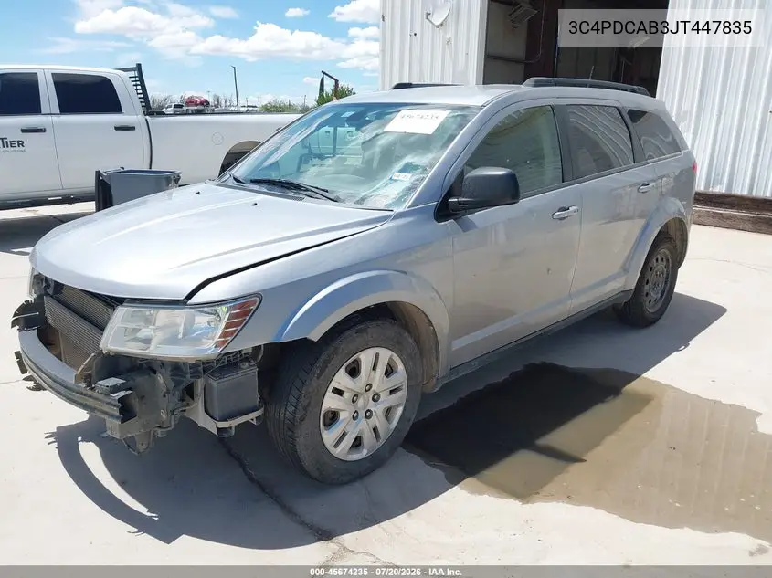 2018 Dodge Journey Se VIN: 3C4PDCAB3JT447835 Lot: 45674235