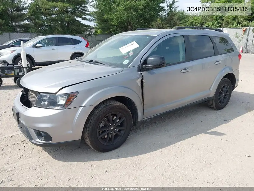 2019 Dodge Journey Se VIN: 3C4PDCBB5KT835486 Lot: 45337009