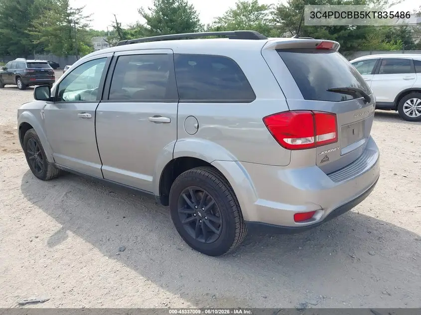 2019 Dodge Journey Se VIN: 3C4PDCBB5KT835486 Lot: 45337009