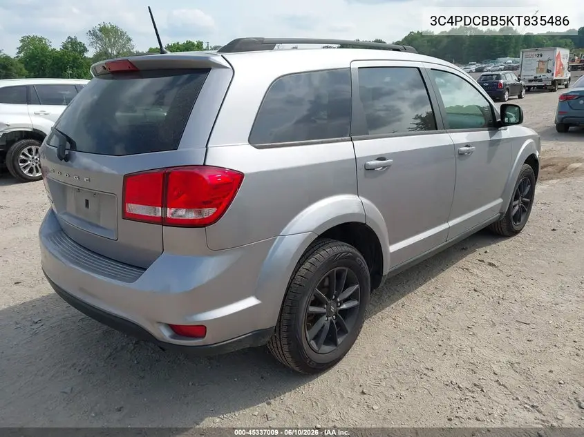 2019 Dodge Journey Se VIN: 3C4PDCBB5KT835486 Lot: 45337009