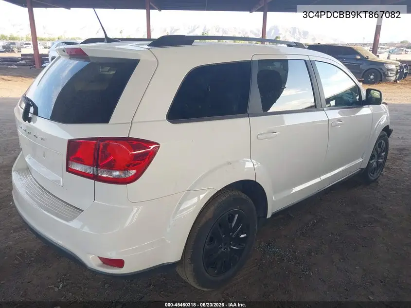 2019 Dodge Journey Se VIN: 3C4PDCBB9KT867082 Lot: 45460318