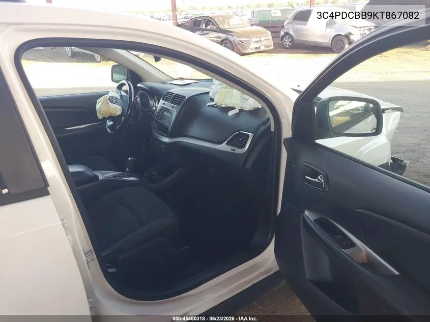 2019 Dodge Journey Se VIN: 3C4PDCBB9KT867082 Lot: 45460318
