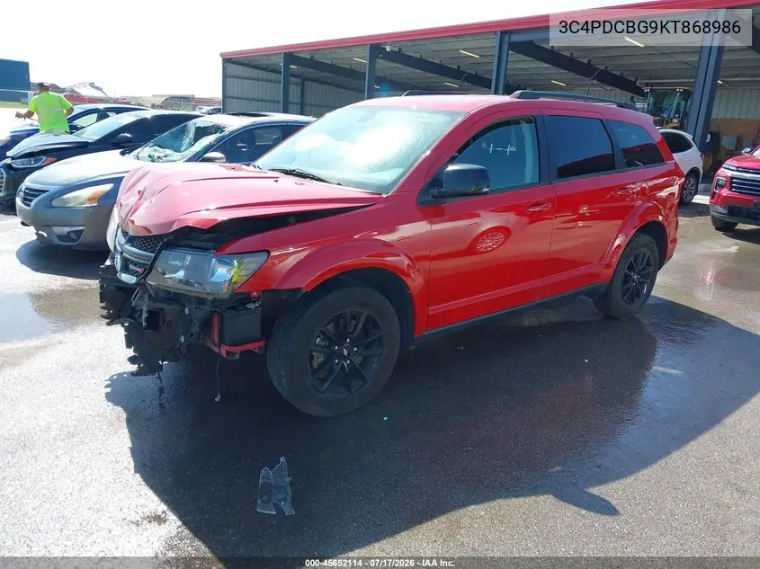 2019 Dodge Journey Se VIN: 3C4PDCBG9KT868986 Lot: 45652114