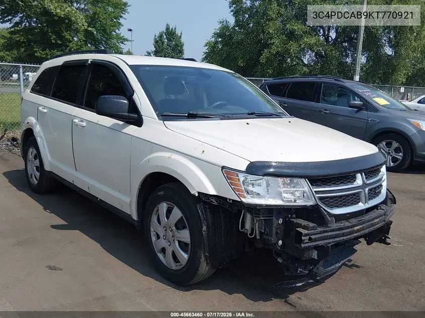 2019 Dodge Journey Se Value Package VIN: 3C4PDCAB9KT770921 Lot: 45663460