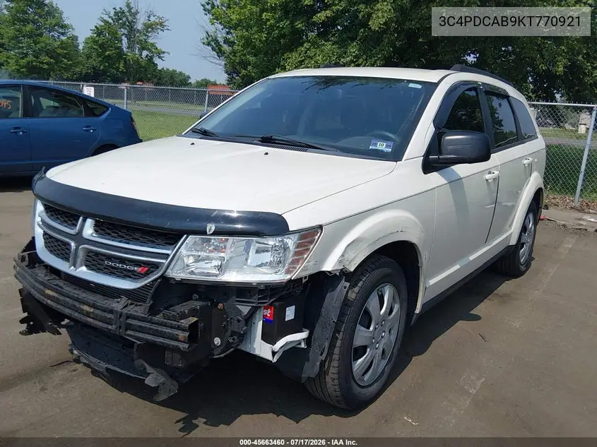 2019 Dodge Journey Se Value Package VIN: 3C4PDCAB9KT770921 Lot: 45663460