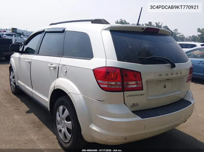 2019 Dodge Journey Se Value Package VIN: 3C4PDCAB9KT770921 Lot: 45663460
