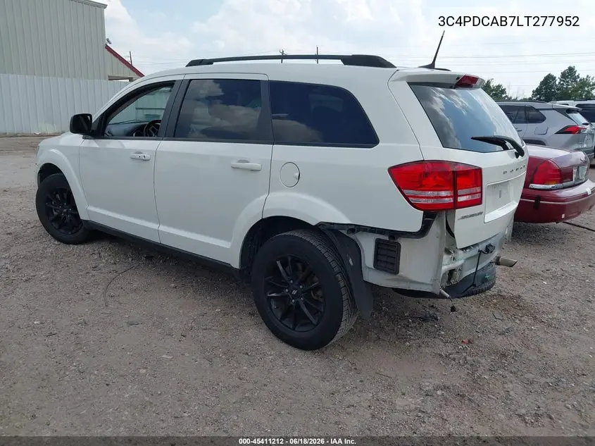 2020 Dodge Journey Se Value VIN: 3C4PDCAB7LT277952 Lot: 45411212