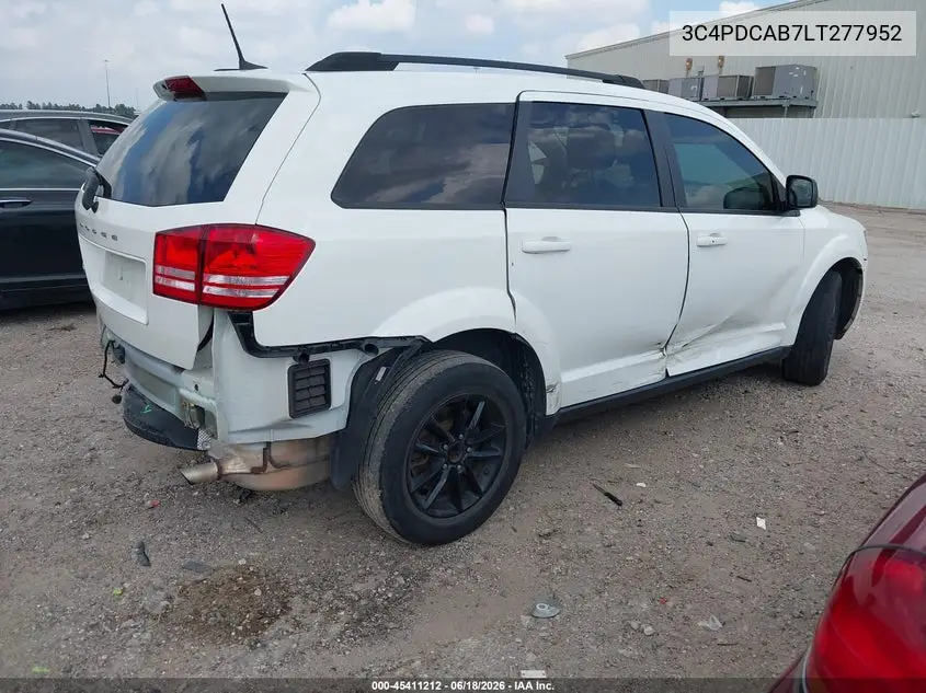 2020 Dodge Journey Se Value VIN: 3C4PDCAB7LT277952 Lot: 45411212