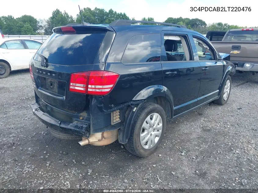 2020 Dodge Journey Se Value VIN: 3C4PDCAB2LT220476 Lot: 45642388