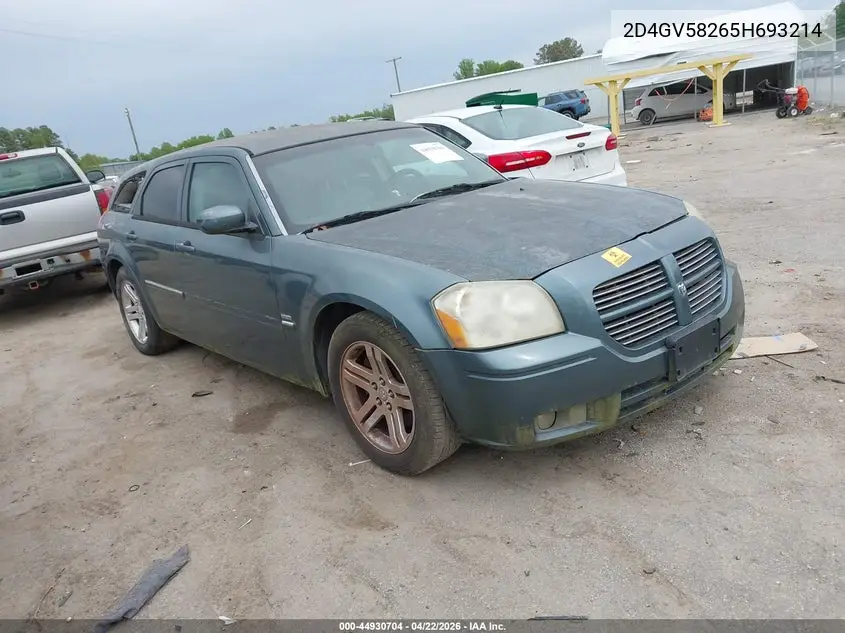 2005 Dodge Magnum Rt VIN: 2D4GV58265H693214 Lot: 44930704