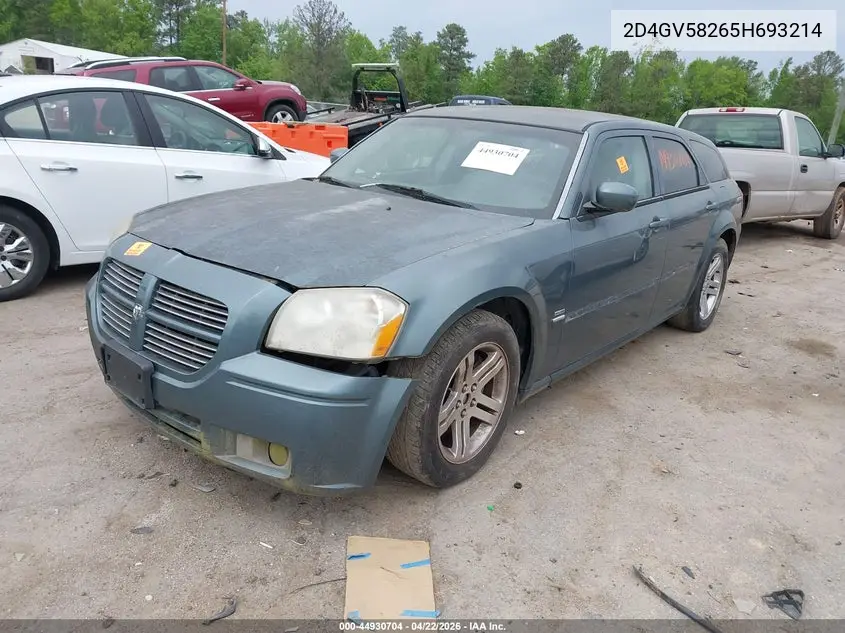2005 Dodge Magnum Rt VIN: 2D4GV58265H693214 Lot: 44930704
